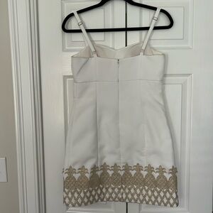 White and gold cocktail dress Lily Pulitzer
